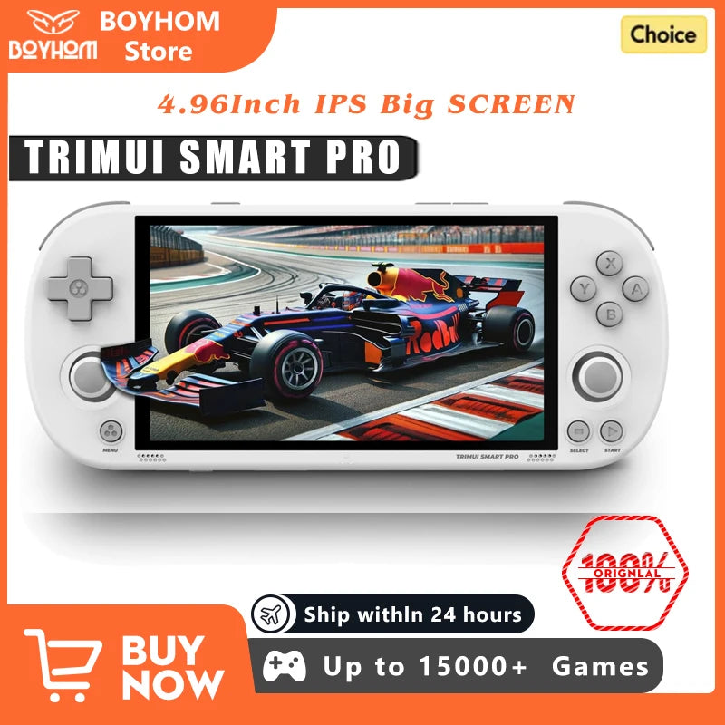 Smart Pro Handheld Game Console – Retro Gaming, RGB Display, 4.96" IPS Screen, 20,000+ Games