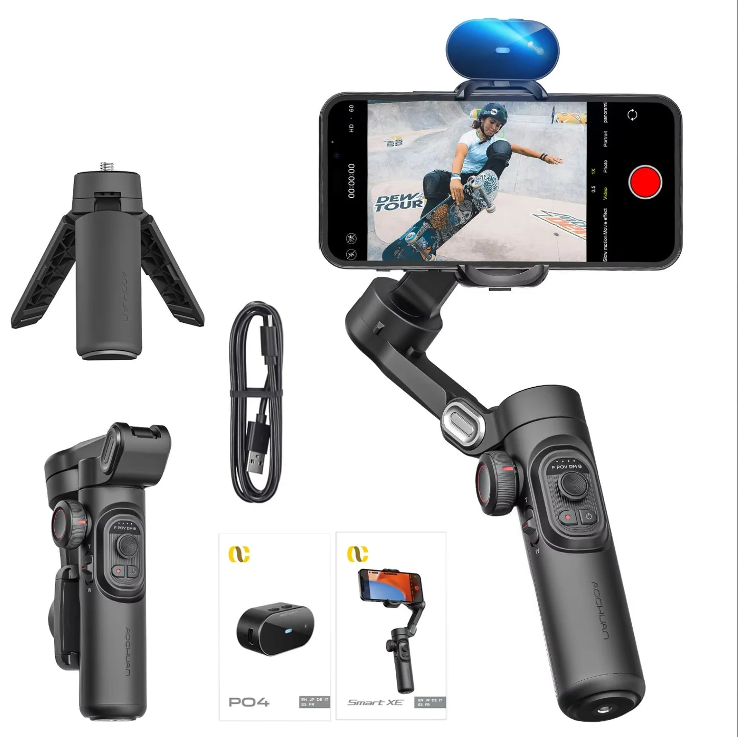 ⚡ Hurry! Sale ends soon ⚡SmartXE Pro Gimbal for Smartphone for iPhone Android AI Face Tracking TikTok Vlog