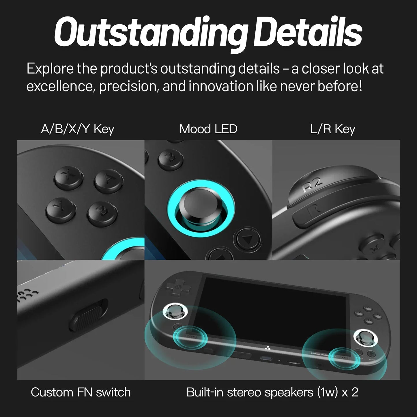 Smart Pro Handheld Game Console – Retro Gaming, RGB Display, 4.96" IPS Screen, 20,000+ Games
