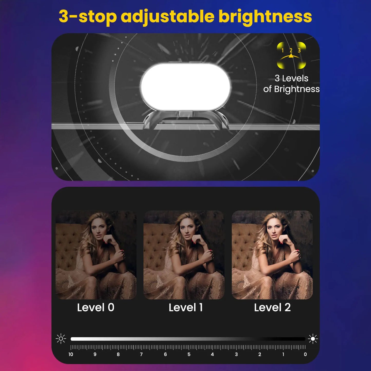 Magnetic RGB fill light for a variety of 3-axis stabilizers
