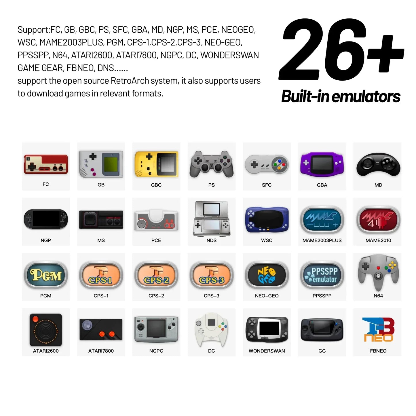Smart Pro Handheld Game Console – Retro Gaming, RGB Display, 4.96" IPS Screen, 20,000+ Games