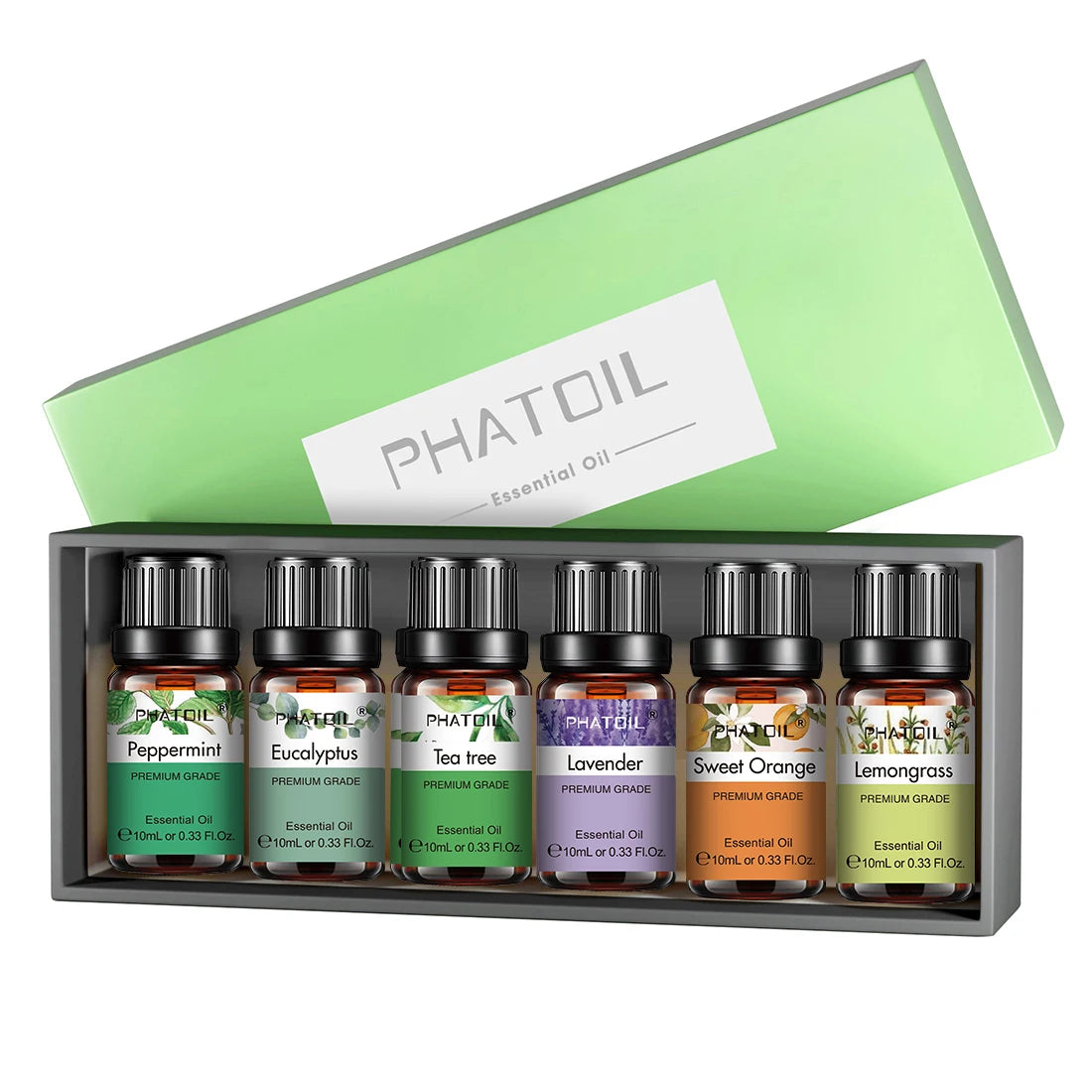 Aromatherapy Essential Oils Gift Set – 6x10ml Pure Scents