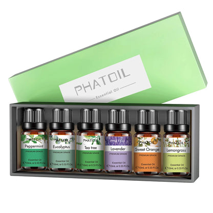 Aromatherapy Essential Oils Gift Set – 6x10ml Pure Scents