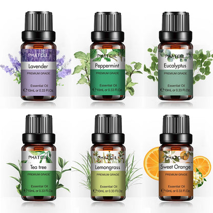 Aromatherapy Essential Oils Gift Set – 6x10ml Pure Scents